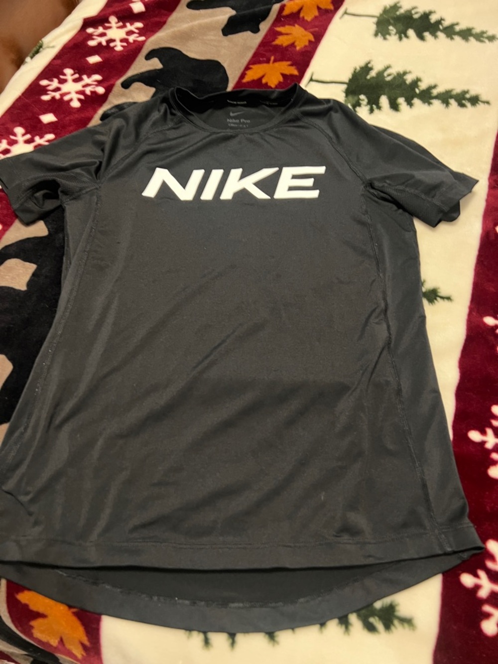 Nike Black Tee with White NIKE Chest Logo